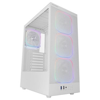 Mars Gaming Mc-nebula Caja Gaming Atx 4 Ventiladores Argb 120mm Cablehatch Cristal Templado Blanco