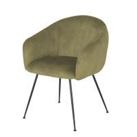 silla de terciopelo verde con reposabrazos
