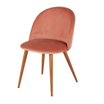 Silla de comedor de terciopelo reciclado rosa