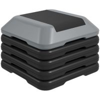 sportnow step para fitness stepper antideslizante con altura ajustable de 1015202530 cm carga 150 kg gris