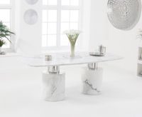 antonio 180cm white marble dining table