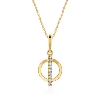 Cadena para mujer en oro 9 quilates con circonita cúbica