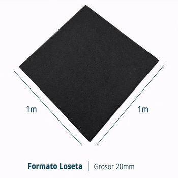 Loseta De Caucho Negra 1x1mx20mm (4ud) Densidad Premium, Resistente. Uso Deportivo. - Pavimentos Arquiservi®