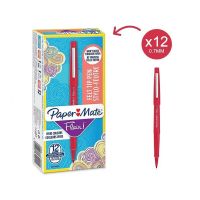 paper mate flair original felt tip pen medium red pk12