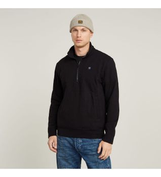G-Star para hombre. D26305-D566-6484 Sudadera Nifous Half Zip negro (S), Casual, Manga larga, Algodón Orgánico, Sostenible