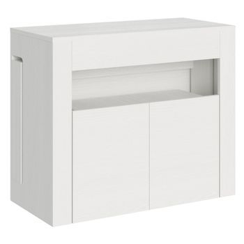 Consola Extensible 90x42/302 Cm Evolve Fresno Blanco Con Banco Inferior