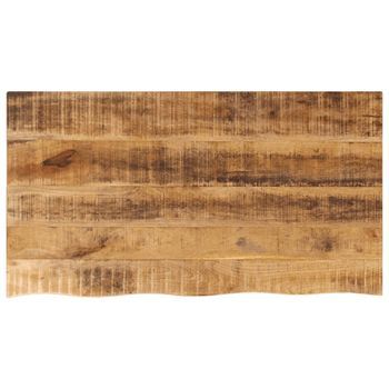 Tablero De Mesa Borde Natural Madera Maciza Mango 100x60x2,5 Cm Vidaxl