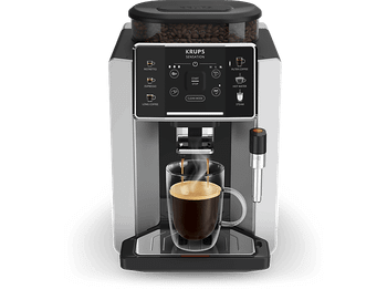 Cafetera superautomática - Krups Sensation C90 EA910E10, 1450 W, 15 bar, 1.7 L, 6 programas, 2 tazas, Barista Inside Technology, Autolimpieza, Plata