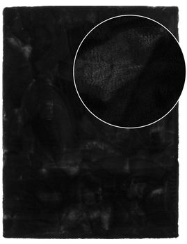 Alfombra de piel Fluffy_deluxe negro 80x150 cm