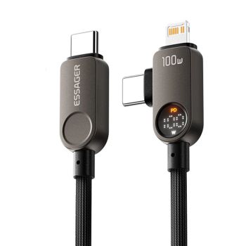 MENSAJE ES-X88 5A 100W Tipo C a Tipo C/ cable con visualización de potencia digital, carga rápida, transmisión de datos,