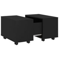 mesa de centro con ruedas compartimento interior diseno moderno y contemporaneo 60 x 60 x 38 cm madera de ingenieria negra dec039722