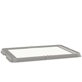 PawHut Inodoro para Perros Plegable 86x62 cm Bandeja Sanitaria Perros Entrenamiento 3 Almohadillas Pies Antideslizantes Gris