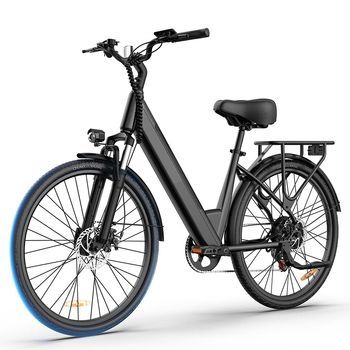 Urlife E26 Bicicleta Eléctrica Urbana De 26”, Batería Extraíble, Negra