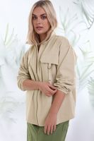yours cazadora beige bomber utility en algodon mujer curvy y tallas grandes yours