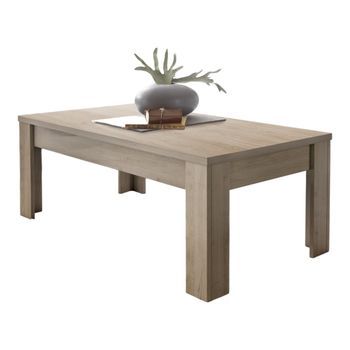 Mesa Baja 122x65 Cm – Colección Zefir – Roble Claro – Elegancia Y Convivialidad Para Tu Salón