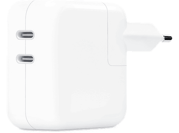 Apple Cargador y Adaptador de Corriente, Dual, USB-C 35 W, Blanco