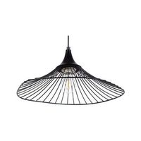 lampara colgante alambre de metal negro pantalla abierta diseno industrial mazaro