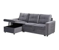 sofa cama con arcon y chaise longue pau 215x135cm 3 plazas gris terciopelo