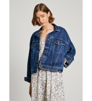 Pepe Jeans para mujer. PL402392CU0 Cazadora Relaxed marino (XS), Azul, Casual, Algodón, Sostenible