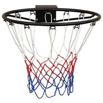 Aro De Baloncesto Para Pared - Equipamiento Deportivo - Hierro Y Nailon - Negro (45x45cm)
