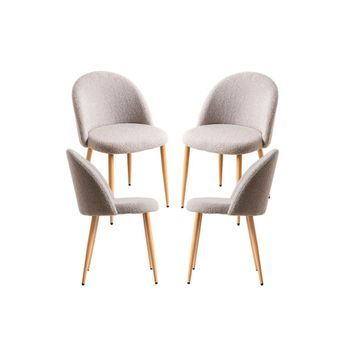 Pack 4 Sillas Vint Borreguito De Terciopelo 74*41.50*43 Cm - Gris