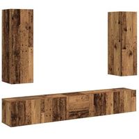 muebles de tv de pared 5 uds madera vieja madera de ingenieria vidaxl