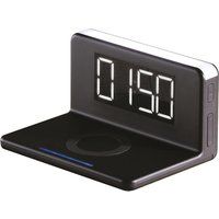 daewoo avs1369 qi wireless charging alarm clock - black  silver black