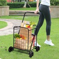 carro de compra plegable grande con ruedas giratorias y capacidad de 45 kg para lavanderia negro