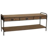 aparador de madera y metal marron 149x38x58h cm