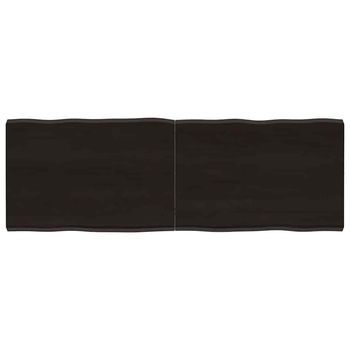 Tablero Mesa Madera Tratada Borde Vivo Marrón 140x50x(2-4) Cm Vidaxl