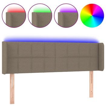 Cabecero Con Led De Tela Gris Taupe 147x16x78/88 Cm Vidaxl