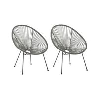 conjunto de 2 sillas de balcon de ratan sintetico gris oscuro resistente a la intemperie sala de estar jardin bistro moderno acapulco ii