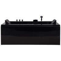 banera de acrilico negro 183 x 90 cm derecha con chorros de masaje reposacabezas y led varadero