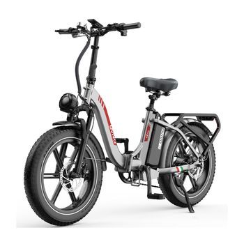 Bicicleta Eléctrica Ovivo C2 Pro - Motor 250w Batería 48v18ah 20pulgadas Frenos Hidráulicos - Platarojo