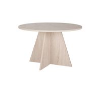 mesa de comedor redonda bethany travertino para hogar moderno  - homekit