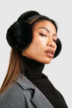 Orejeras De Pelo Sintético Suave, Negro