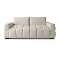 sofa cama convertible  - colchon de 18 cm - ancho de la superficie de descanso 140 cm - 3 plazas - beige
