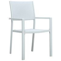 pack 4 uds sillas de jardin  silla de exterior  sillon plastico con aspecto ratan blanco