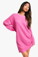vestido jersey basico con cuello de caja pink