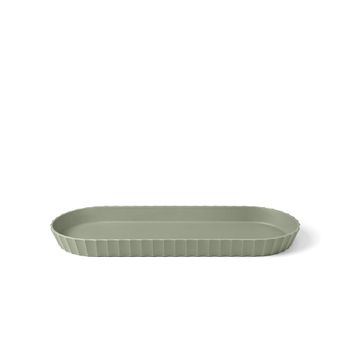 Bandeja ovalada opaca en polipropileno verde 37,5x15 cm
