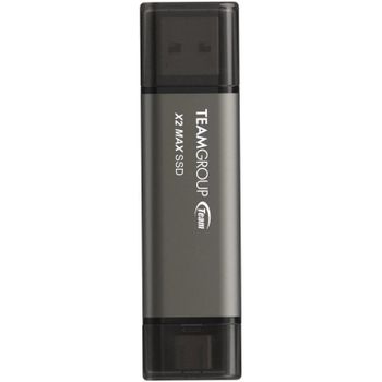 Unidad SSD Externa Team Group X2 MAX DRIVE 2TB Aluminio Titanio USB 3.2 Gen2 Dual