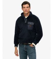 superdry para hombre m2014258a jersey high pile fleece half zip marino l casual poliester