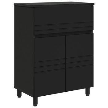 Unidad De Tocador De Baño Negro 60 X 35 X 80 Cm Vidaxl