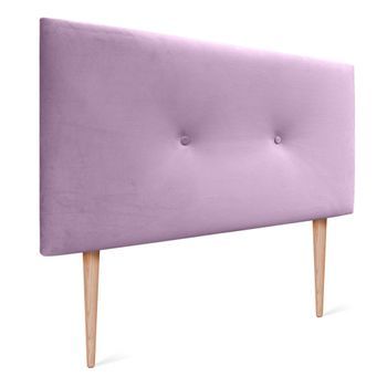 Dhome Cabecero De Terciopelo Liso Con Botones 105x105 Con Patas Camas 105 - Rosa