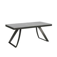 mesa extensible 90x180284 cm efecto madera gris cemento hierro
