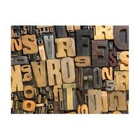 papel pintado 3d - letras de madera 400x309 cm