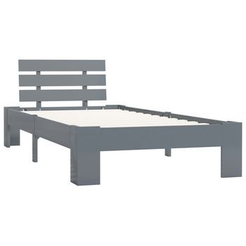Cama Individual | Cama Para Adultos | Estructura De Cama De Madera Maciza De Pino Gris 100x200 Cm
