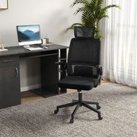 silla de oficina de malla espuma pp vinsetto 60x61x1045-1215 cm negro
