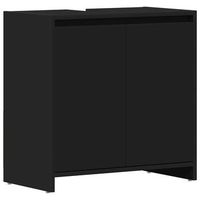 armario de bano madera contrachapada negro 60x33x61 cm vidaxl