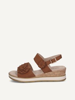 CAPRICE Sandal, brown, made of Leather without heel, Size 38